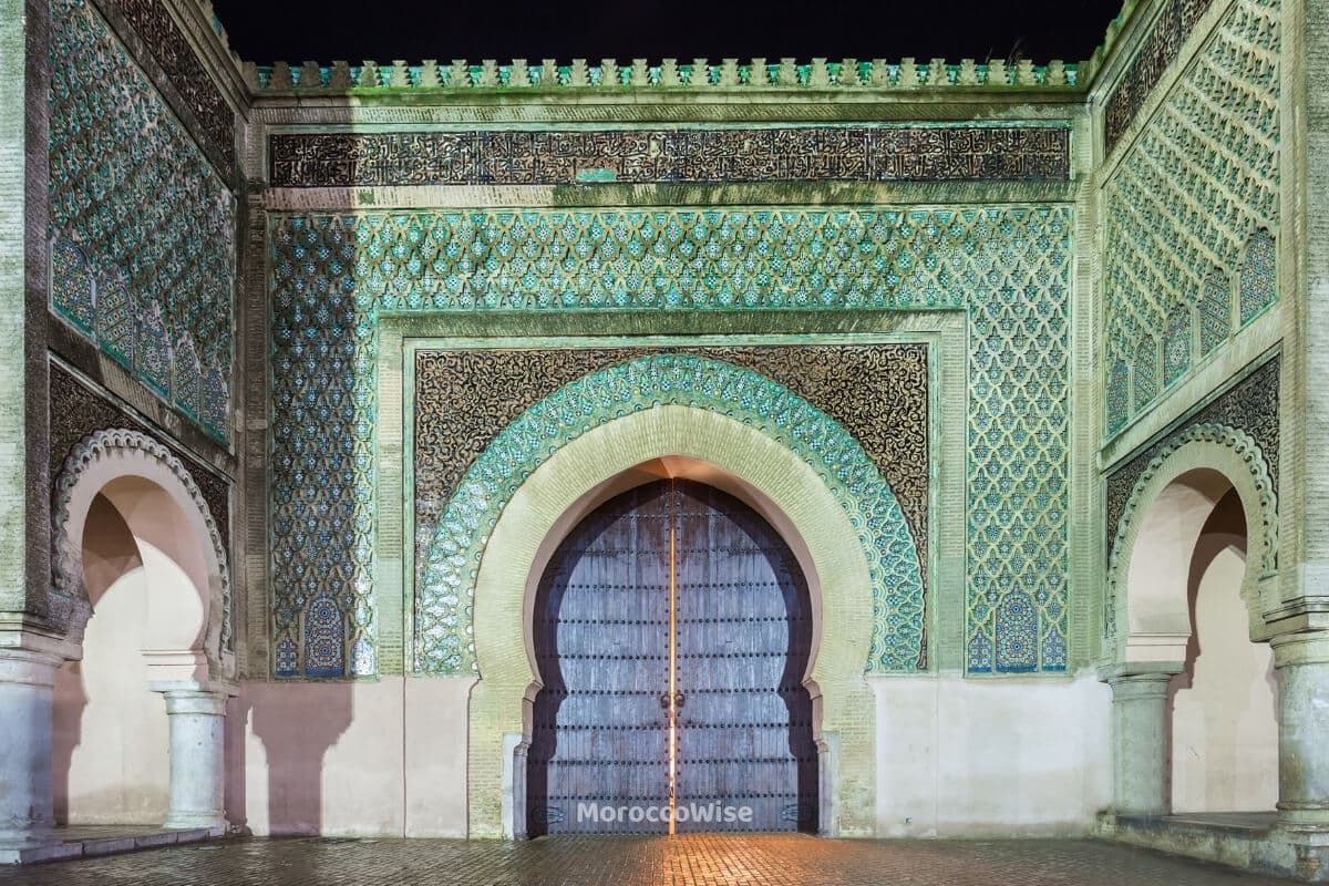 The monumental Bab Mansour gate in the imperial city of Meknes