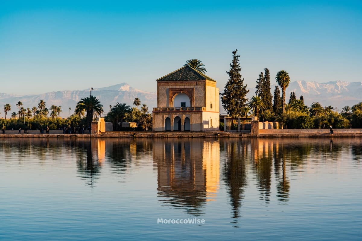 Menara Gardens & Pavilion: A Peaceful Oasis Beneath the Snow-Kissed Atlas Mountains