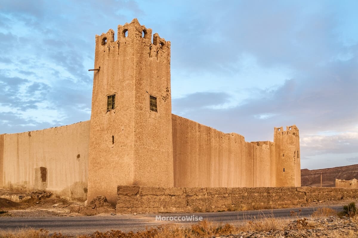 A historic kasbah along the scenic route through southern Morocco
