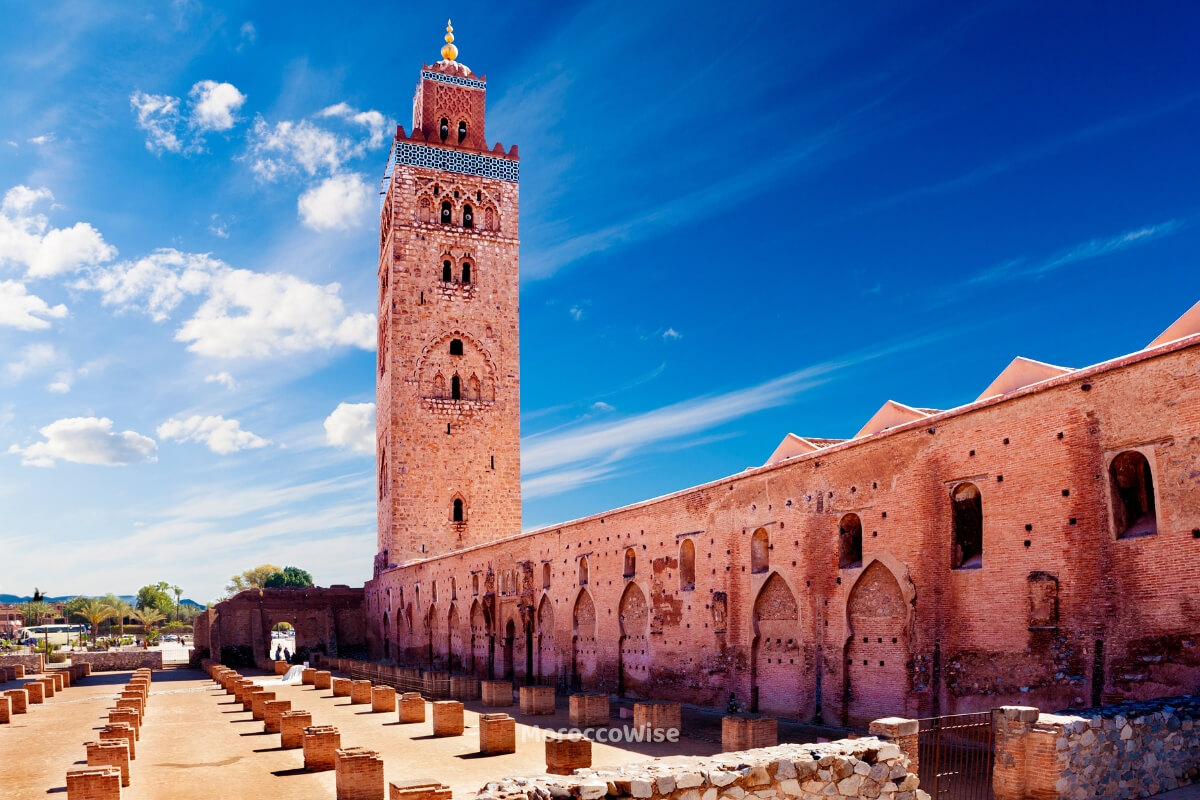 The Koutoubia Mosque minaret above the Marrakech skyline